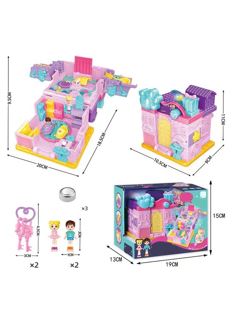 Happy Game House (Light And Music) Surprise House Simulation Girl Play House Toy Doll House Model