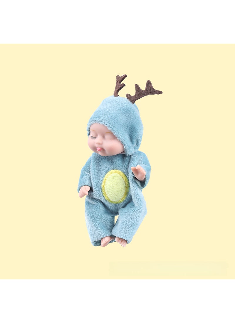 Cross-border Sleep Rebirth Doll PVC Vinyl Doll Simulation Figure Mini bjd Sleeping Doll Childrens Toy Elk