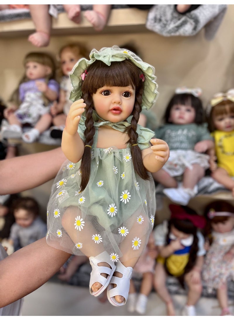 55cm full glue simulation doll Betty rebirth doll cross-border e-commerce supply of a generation of hair Brown Hair