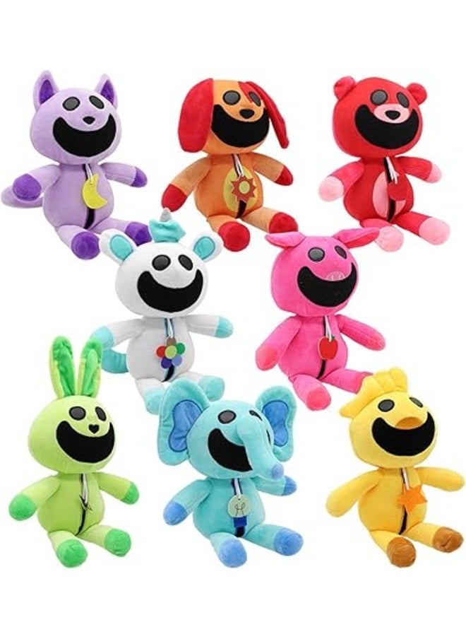 Smiling Critters 8-Piece Plush Toy Set Soft Cartoon Game-Inspired Stuffed Animal Dolls for Kids, Boys & Girls, Perfect Gift for Game Fans