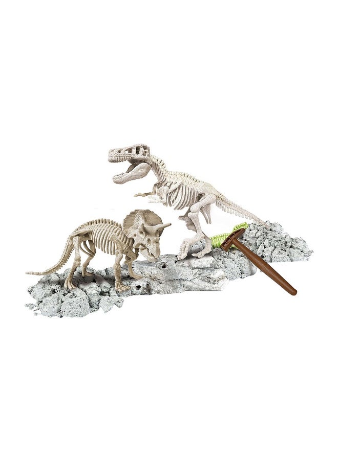 Glow-In-The-Dark Archeofun T-Rex & Triceratop