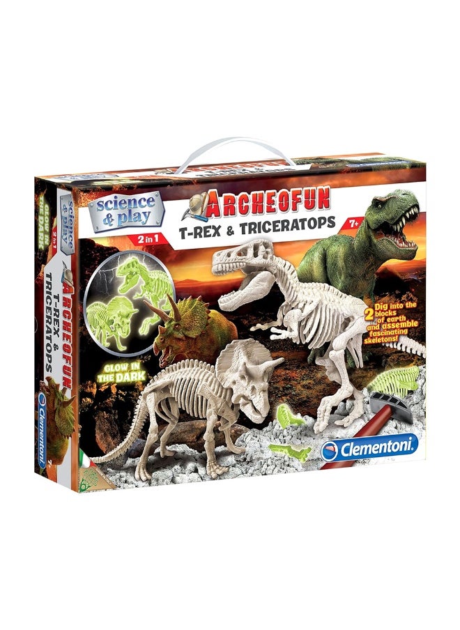 Glow-In-The-Dark Archeofun T-Rex & Triceratop