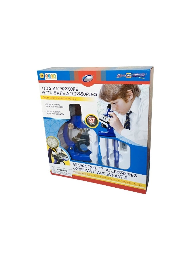 Micro Science 37-Piece Kids Microscope with Safe Accessories