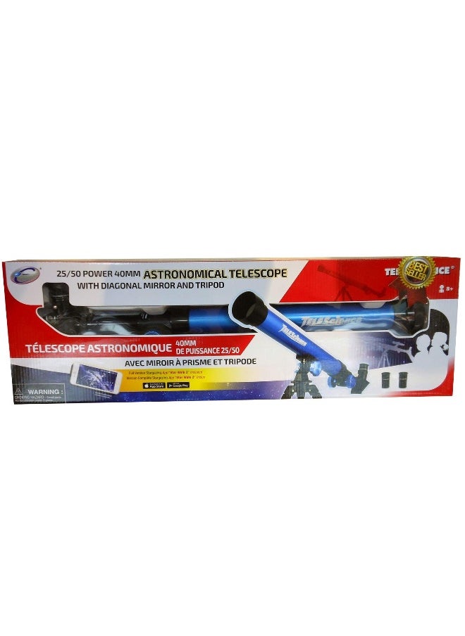 Tele-Science 25/50 Power 40 mm Astronomical Telescope