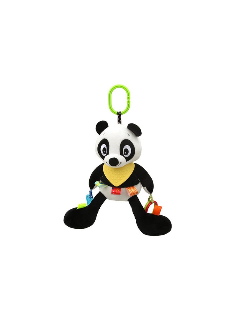 Baby Animal Soothing Doll Baby Teether Wind Chime Lathe Hanging Pendant Plush Toy (Panda teether doll pendant)