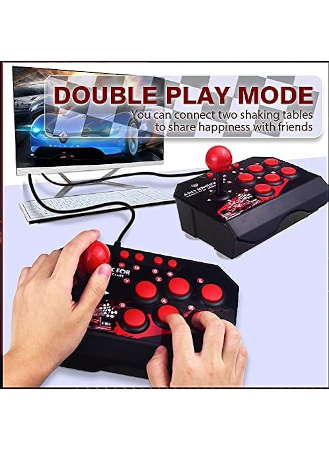 Fight Stick, Wired Joystick Features a Spherical Metal Joystick and 6 Round Control ons, Wired Joystick Games Accessories, Play All Types of Games