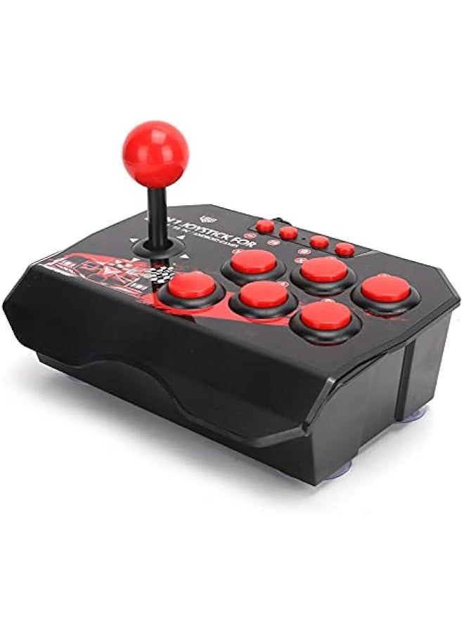 Fight Stick, Wired Joystick Features a Spherical Metal Joystick and 6 Round Control ons, Wired Joystick Games Accessories, Play All Types of Games