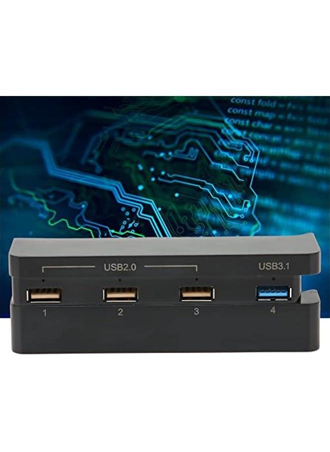 for PS4 Slim Gaming Console Hub, USB2.0 x 3+USB3.0Expansion Adapter, High Speed USB Hub Adapter, Plug and Play, USB Charger Controller Splitter, Compatible USB 3.1/2.0