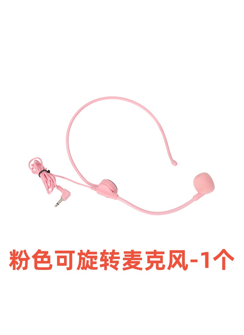 Colorful Bee Speaker Universal Microphone Rotatable Headset Threaded Mic Pink