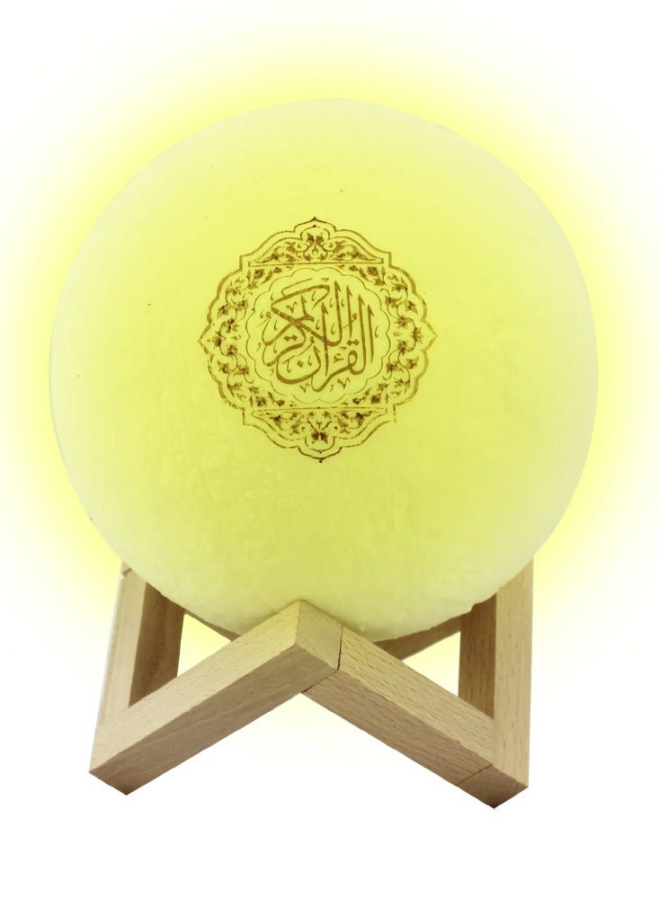 Sundas Moon Light Quran Bluetooth Speaker, Translation of Verses into All Languages ​​with 7 Colors Lighting and Remote Control White