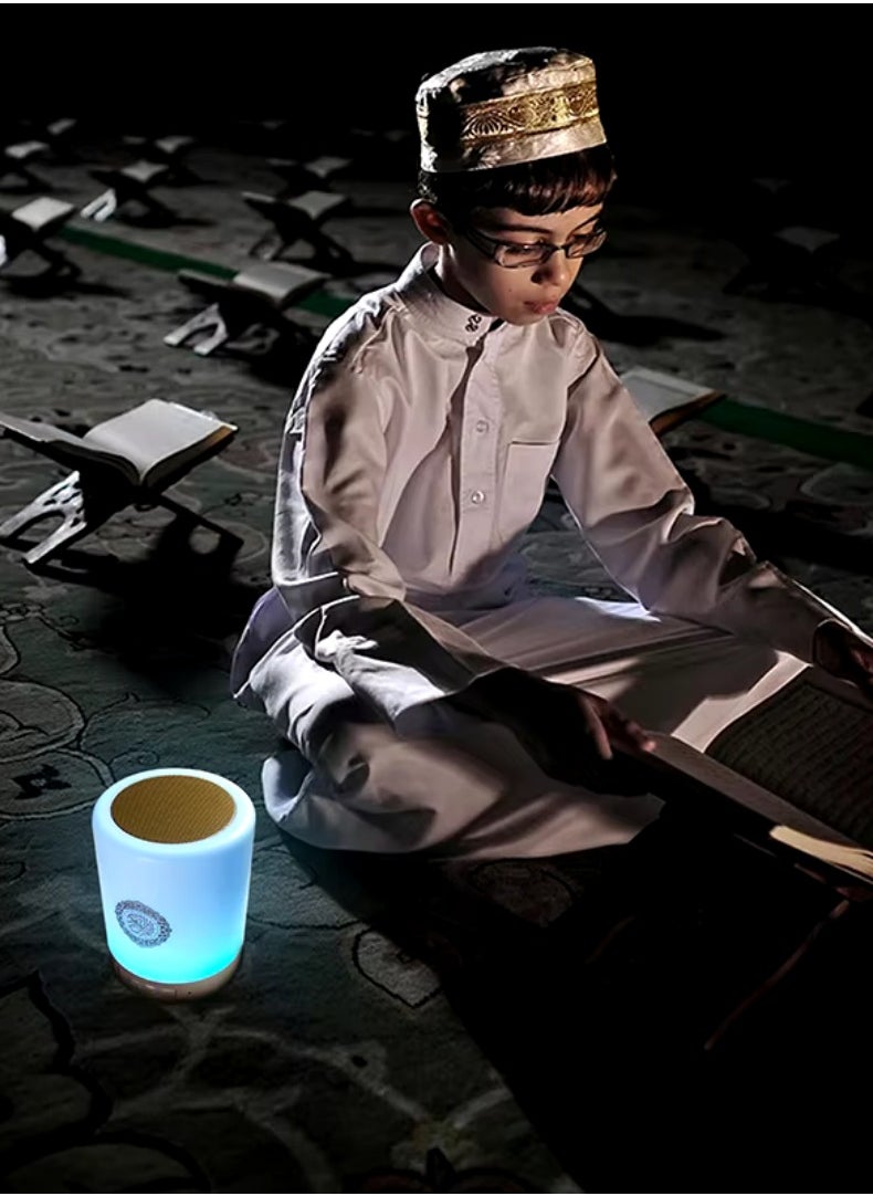 Bluetooth Quran Speaker | 6 months Warranty | App Control, Night Light, 8GB Memory, FM Radio & USB Connection | White