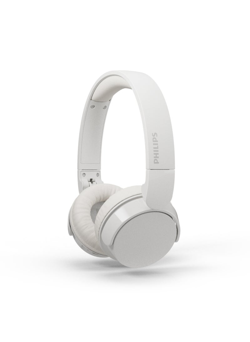 True Wireless On-Ear Headphone- Dynamic Bass- Light weight- Natural sound- Foldable-55 hours Play time- White