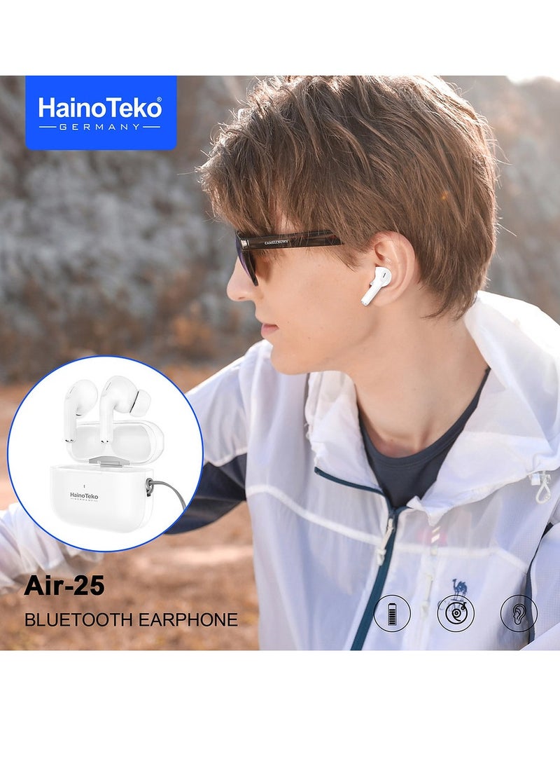 Haino Teko Air 25 True Wireless Bluetooth Earphones With Bass Rich Sound and Super Clear Microphone