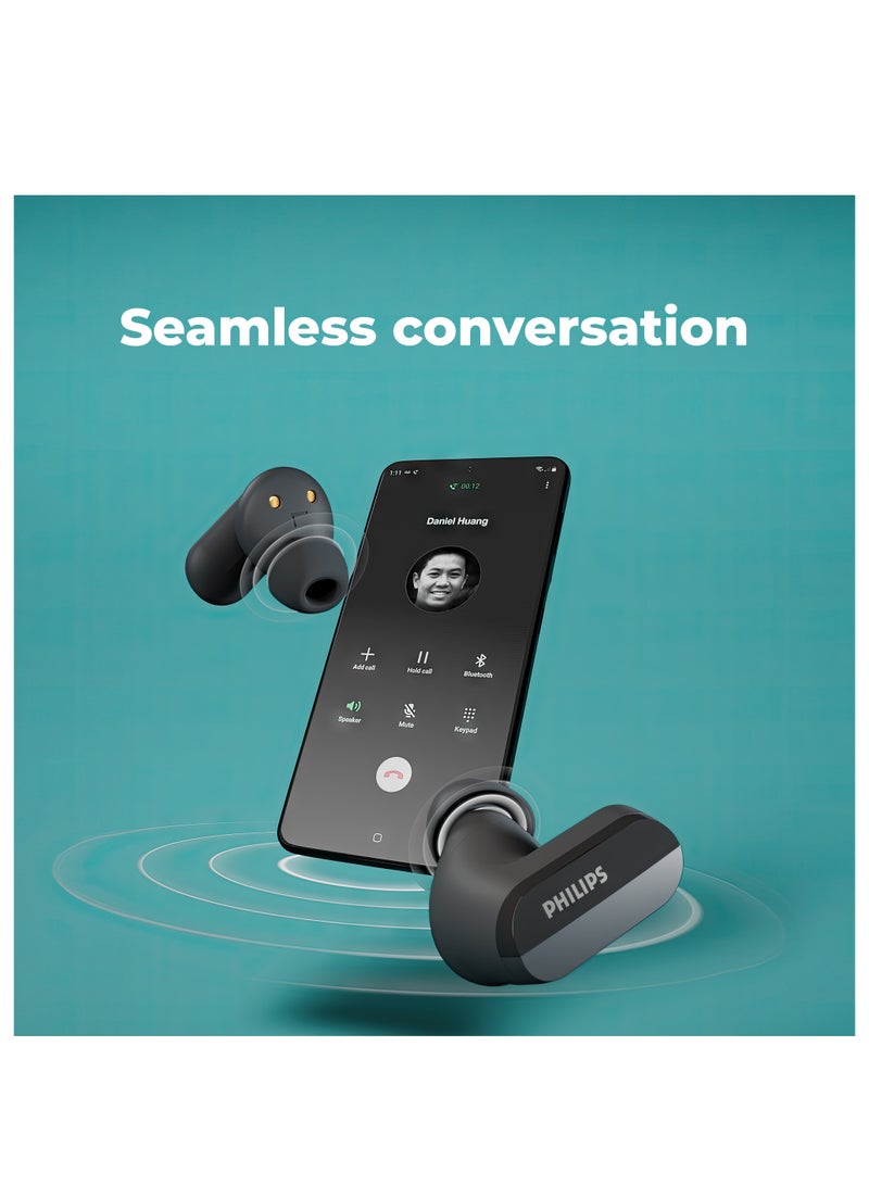 True Wireless Noise-Canceling Earbuds, Clear Calls, 21-Hour Playtime, IPX4 Water Resistant Black