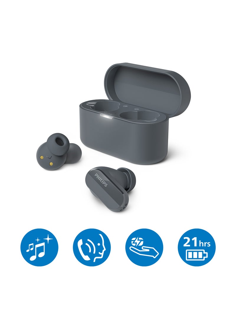 True Wireless Noise-Canceling Earbuds, Clear Calls, 21-Hour Playtime, IPX4 Water Resistant Black