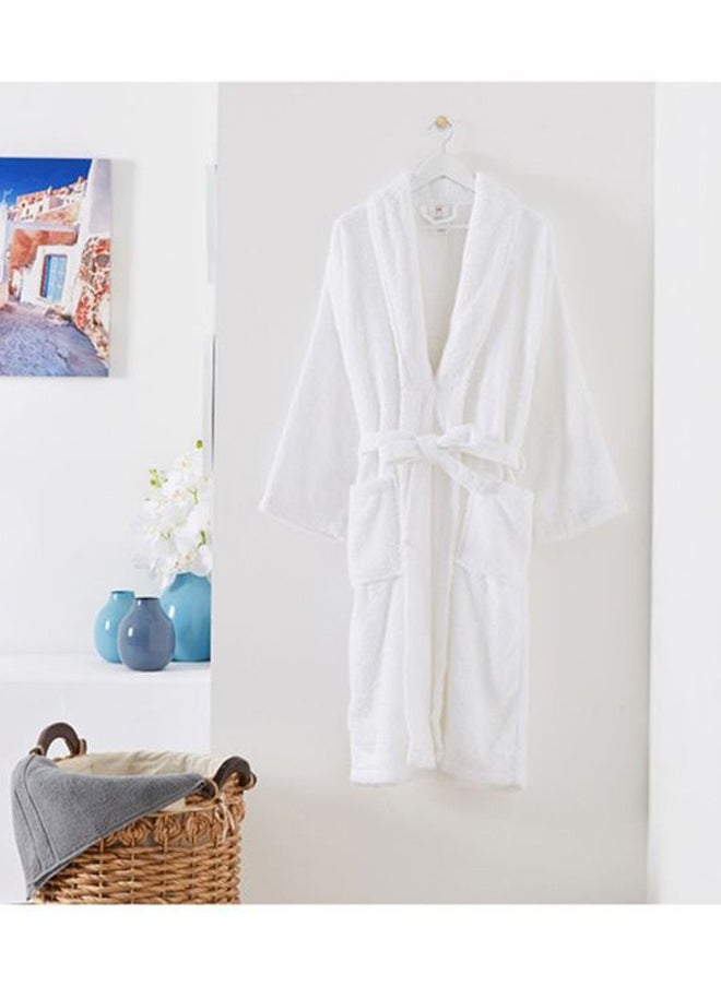 Essential Shawl Bath Robe White 114cm