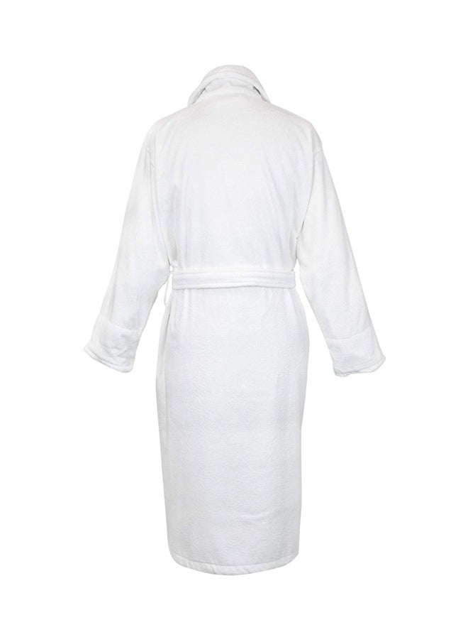 Terry Cotton Bathrobe Small/Medium White S/M