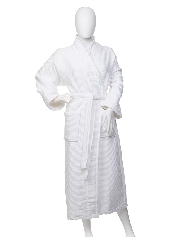 Terry Cotton Bathrobe Small/Medium White S/M