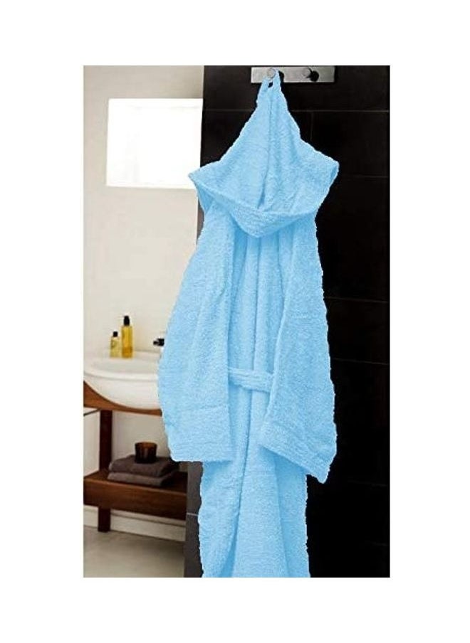 Bliss Casa Unisex Bathrobe 100% Cotton Super Soft Highly Absorbent Bathrobes For Women & Men Perfect for Everyday Use Unisex Adult Light Blue Adult Size