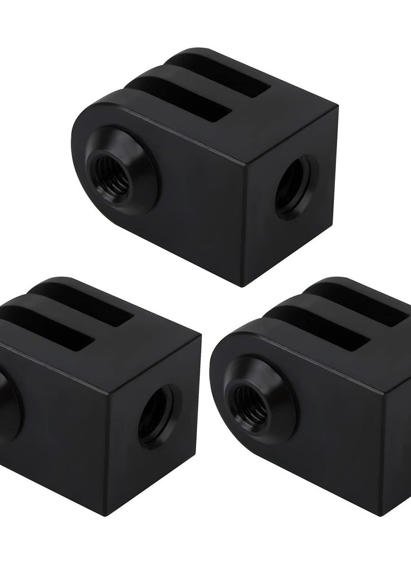 Aluminium Tripod Mount Adapter for GoPro - Securely Attach Your Action Camera with this 1/4 Screw Tripod Mount. Perfect for GoPro Session and Hero Models. (3 Pieces)