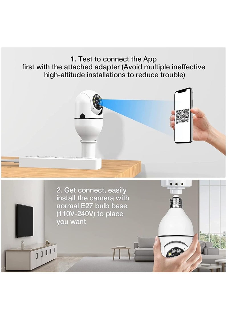 (5-PCS) WiFi Light Bulb Camera 360 Degree Wireless Outdoor Security Camera Home Surveillance Cam with 1080P Color Night Vision Human Motion Detection