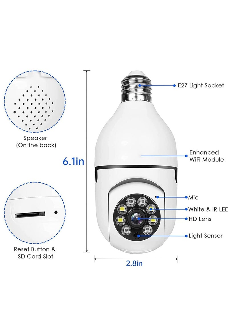 (5-PCS) WiFi Light Bulb Camera 360 Degree Wireless Outdoor Security Camera Home Surveillance Cam with 1080P Color Night Vision Human Motion Detection