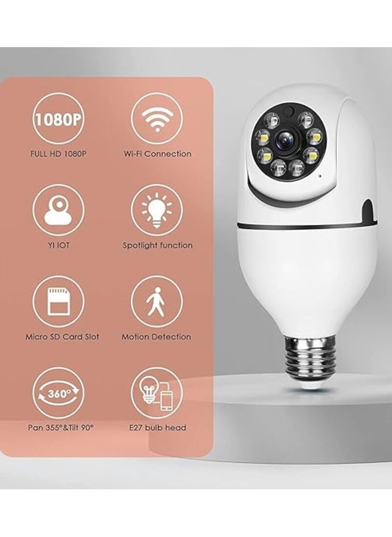 Light Bulb Security Camera Outdoor Ring Floodlight Cam Wired Pro with Two-Way Intercom