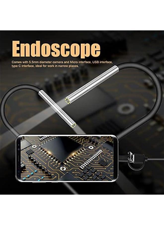 Ultra Thin 5 5mm Endoscope Camera, 3 in 1 USB Borescope for Accurate Inspections(3 5M)