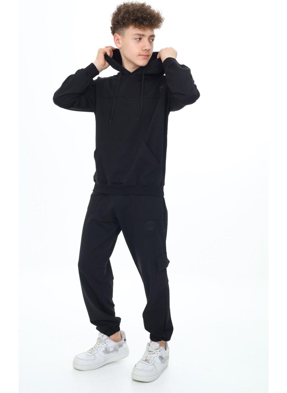 Boys Hooded 2 Yarn Tracksuit Set 9-14 Years Wap 7120