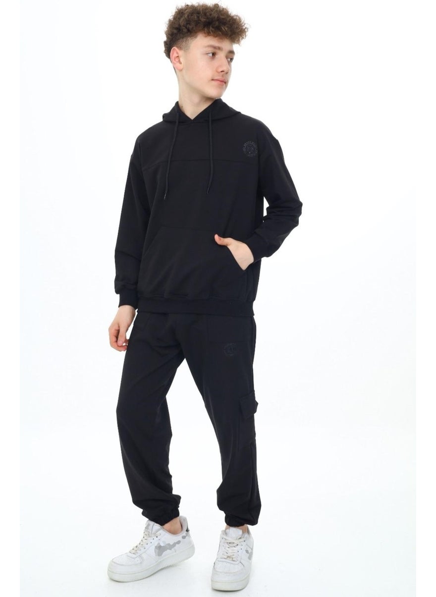 Boys Hooded 2 Yarn Tracksuit Set 9-14 Years Wap 7120