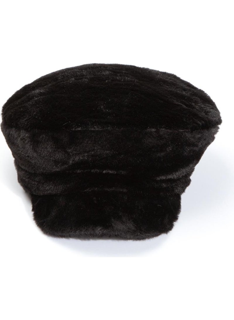 Sailor Type Black Plush Teddy Cap Hat