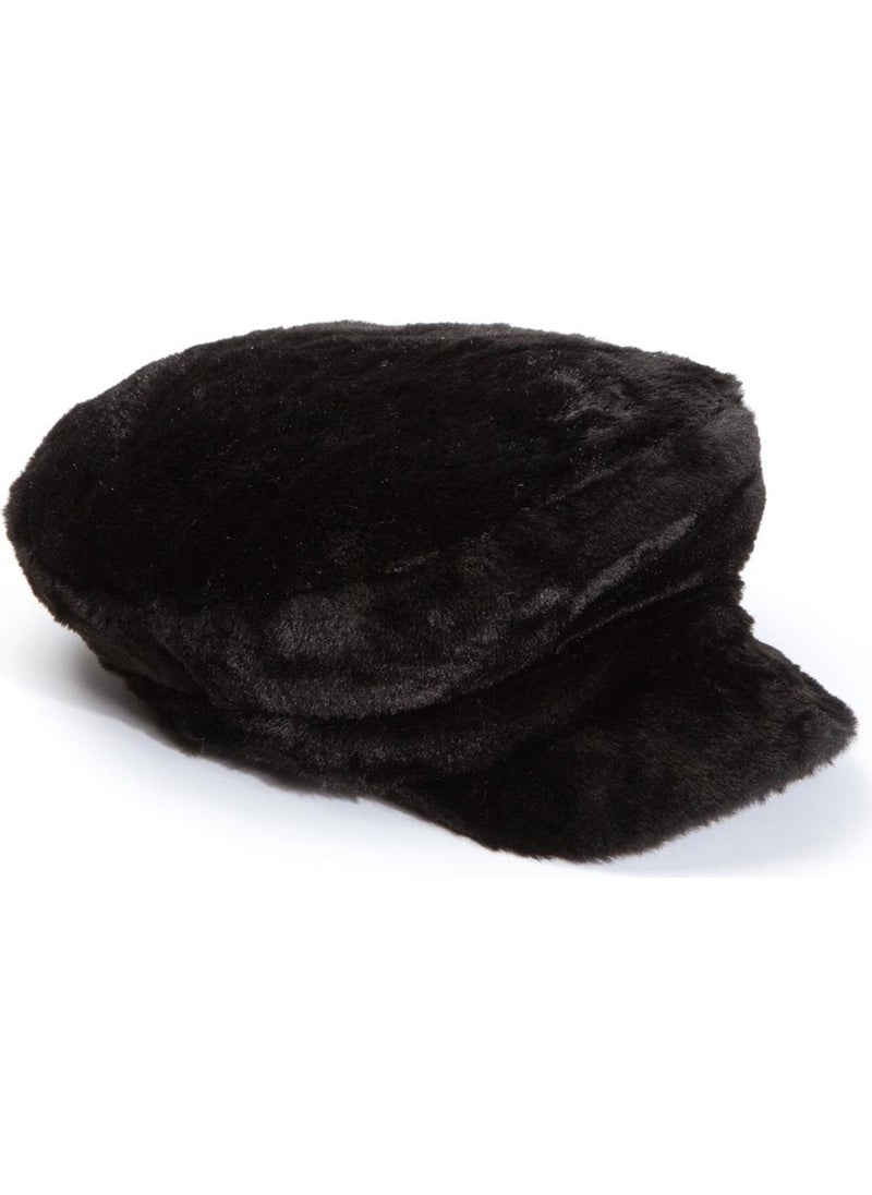 Sailor Type Black Plush Teddy Cap Hat