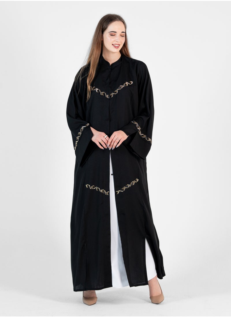 Elegant embroidered Abaya with open sides