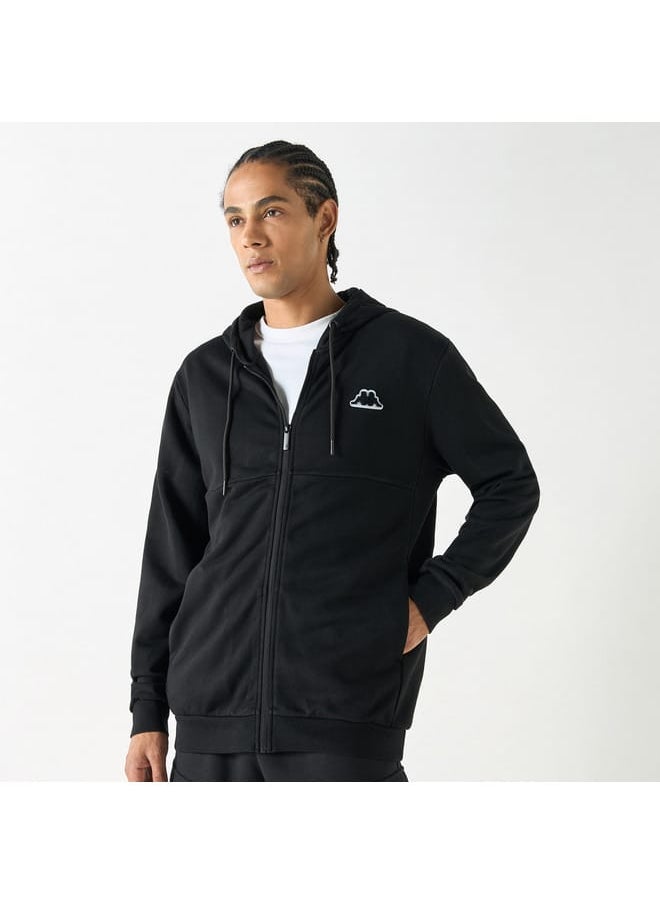 Kappa Solid Zip Through Hoodie with Long Sleeves and Pockets