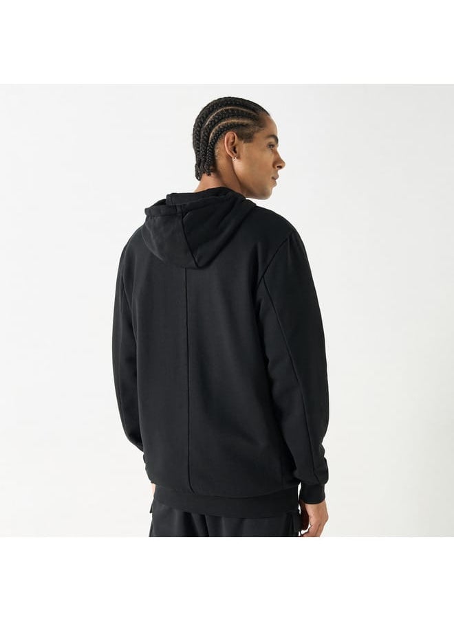 Kappa Solid Zip Through Hoodie with Long Sleeves and Pockets