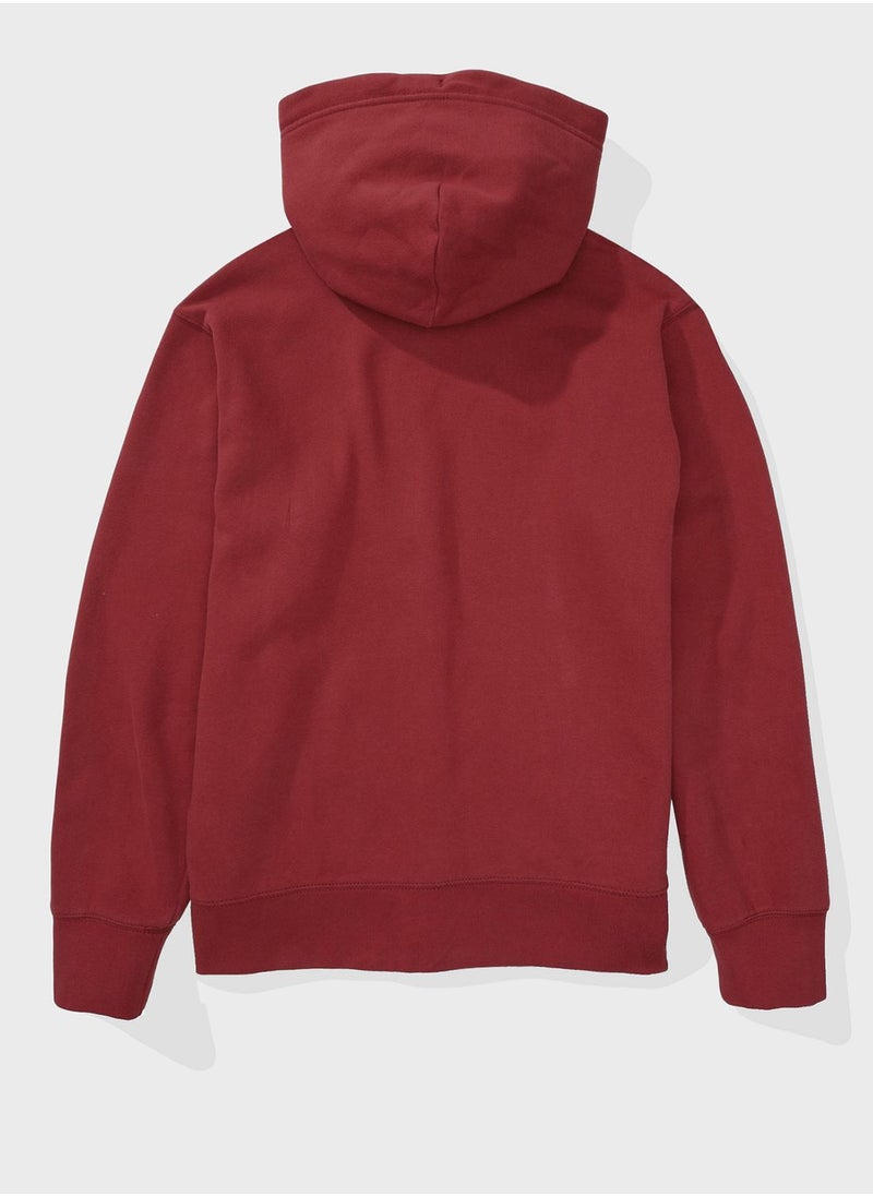 Graphic Zip Through Hoodie