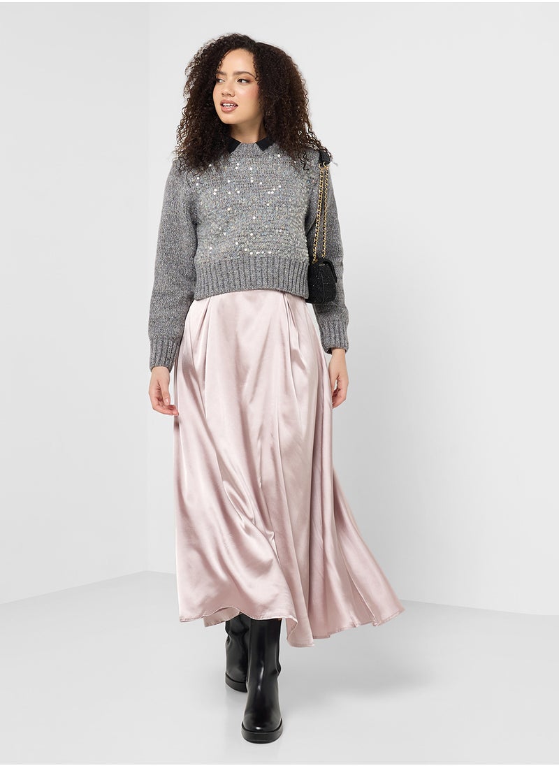 Shimmer Metallic Melange Sweater