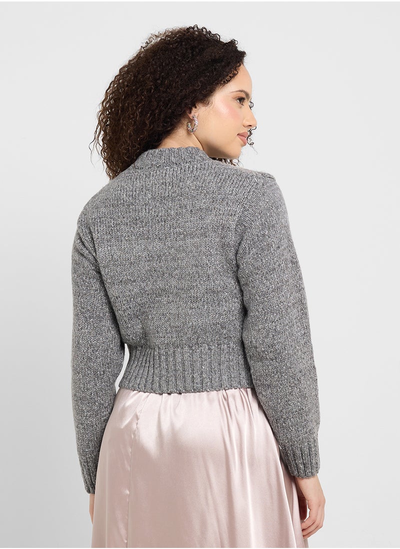 Shimmer Metallic Melange Sweater