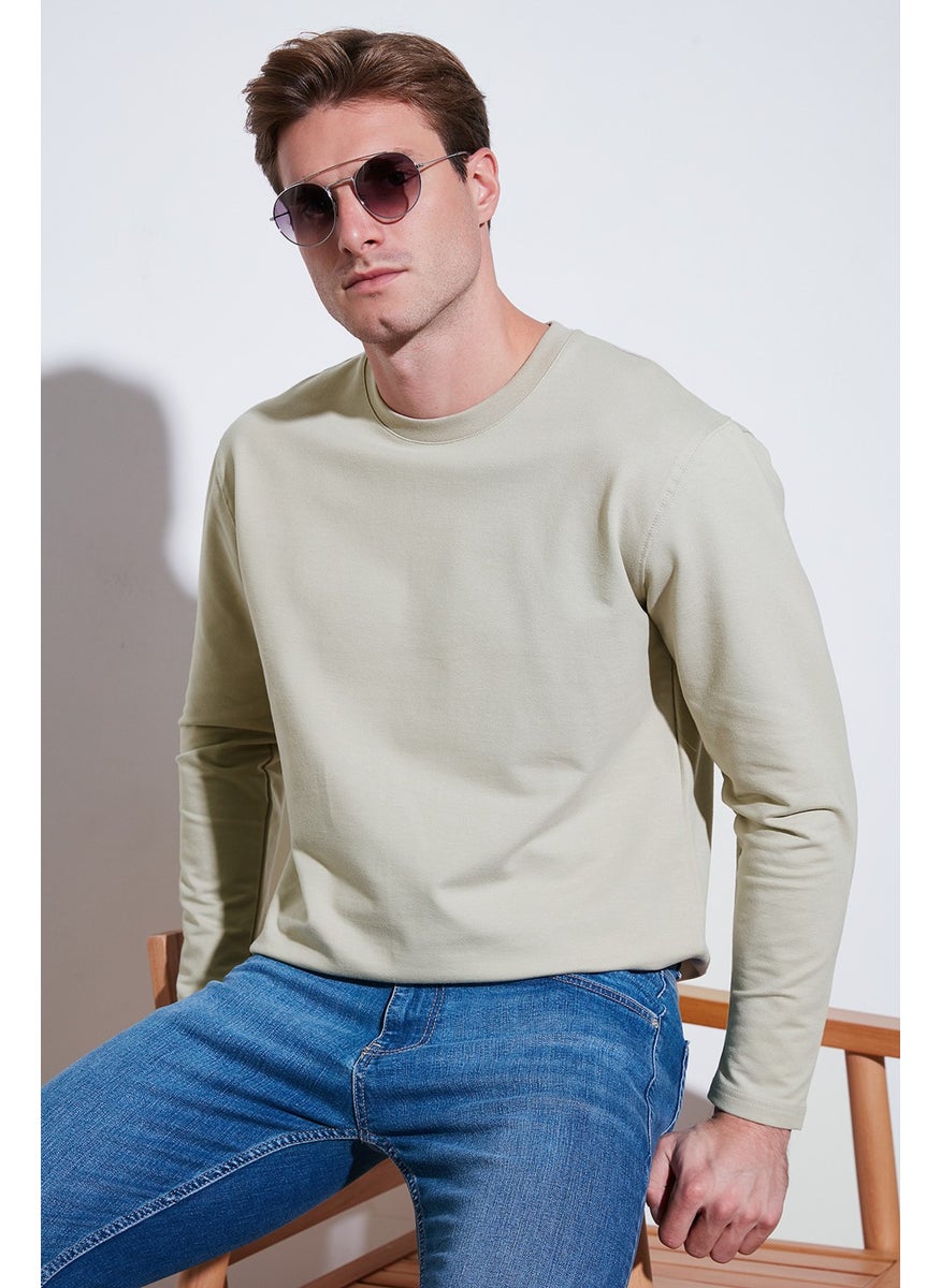 Stretch Cotton Regular Fit Crew Neck Sweat Men's Sweat 5905725