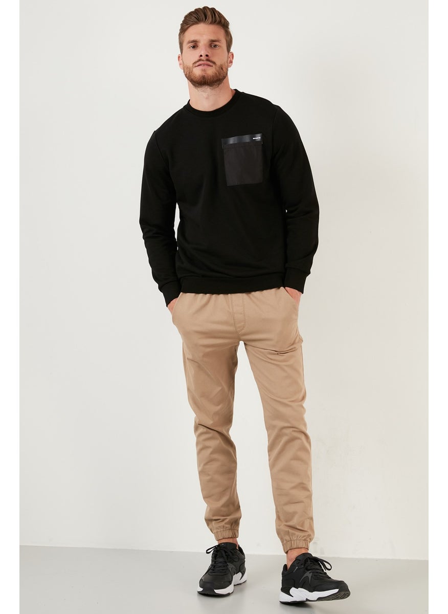 Pocket Detailed Regular Fit Crew Neck Cotton Sweat Men's Sweat 5905323