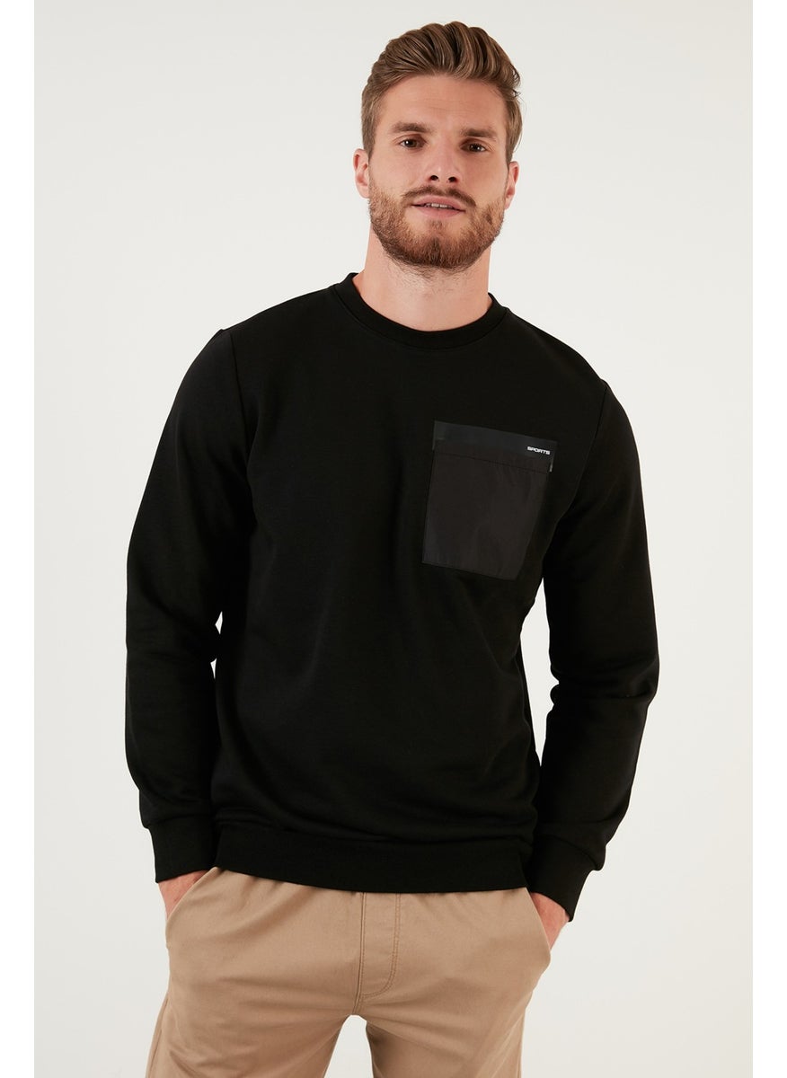 Pocket Detailed Regular Fit Crew Neck Cotton Sweat Men's Sweat 5905323