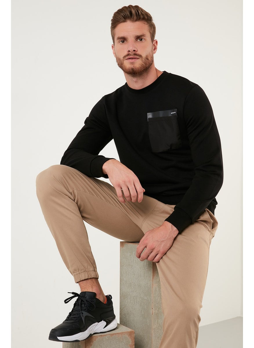 Pocket Detailed Regular Fit Crew Neck Cotton Sweat Men's Sweat 5905323