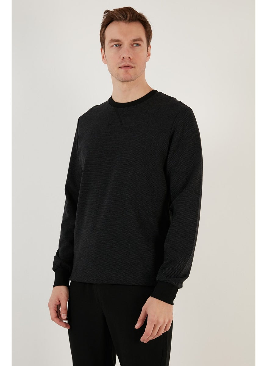 Striped Cotton Crew Neck Sweat Men's Sweat 5905241