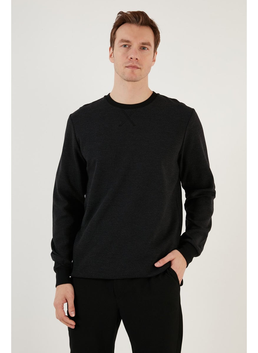 Striped Cotton Crew Neck Sweat Men's Sweat 5905241