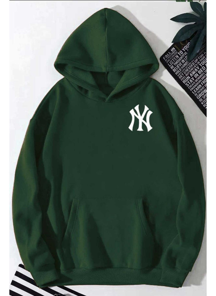 Front Back Ny Printed Hooded Sweatshirt