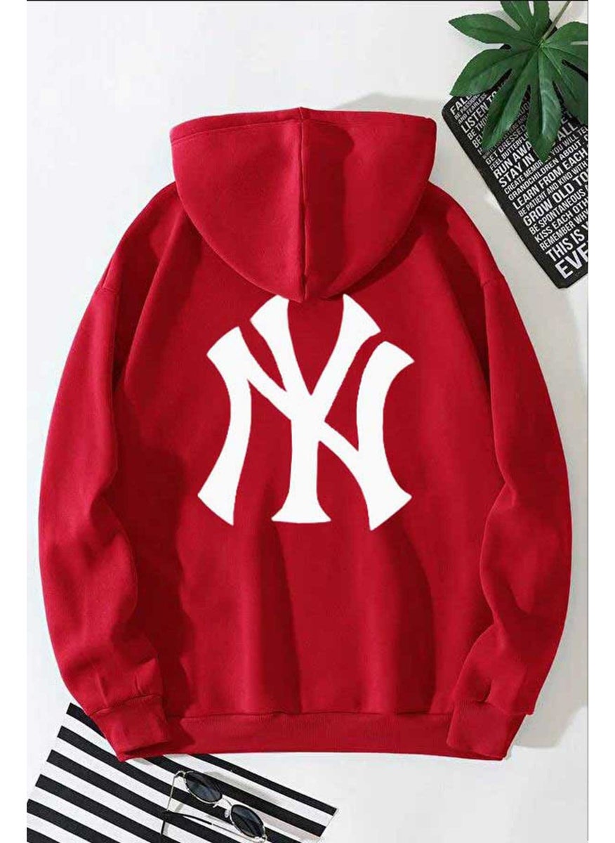 Front Back Ny Printed Hooded Sweatshirt