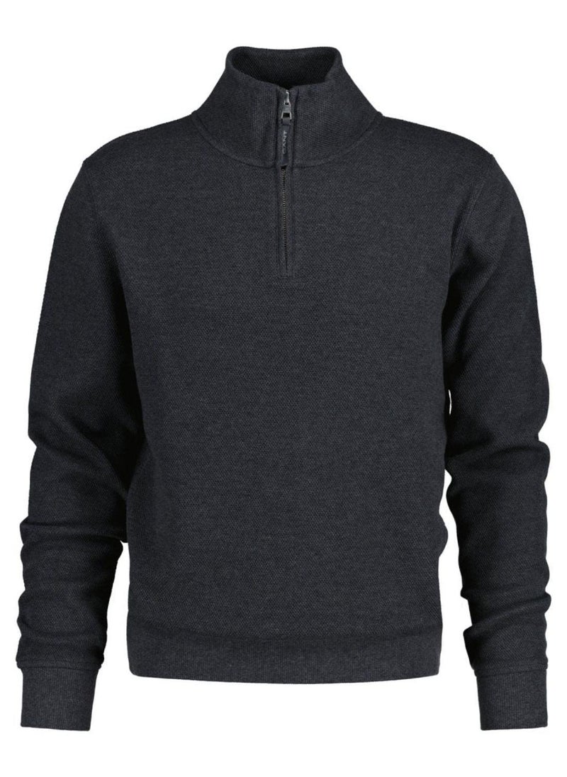 Gant Waffle Textured Half-Zip Sweatshirt