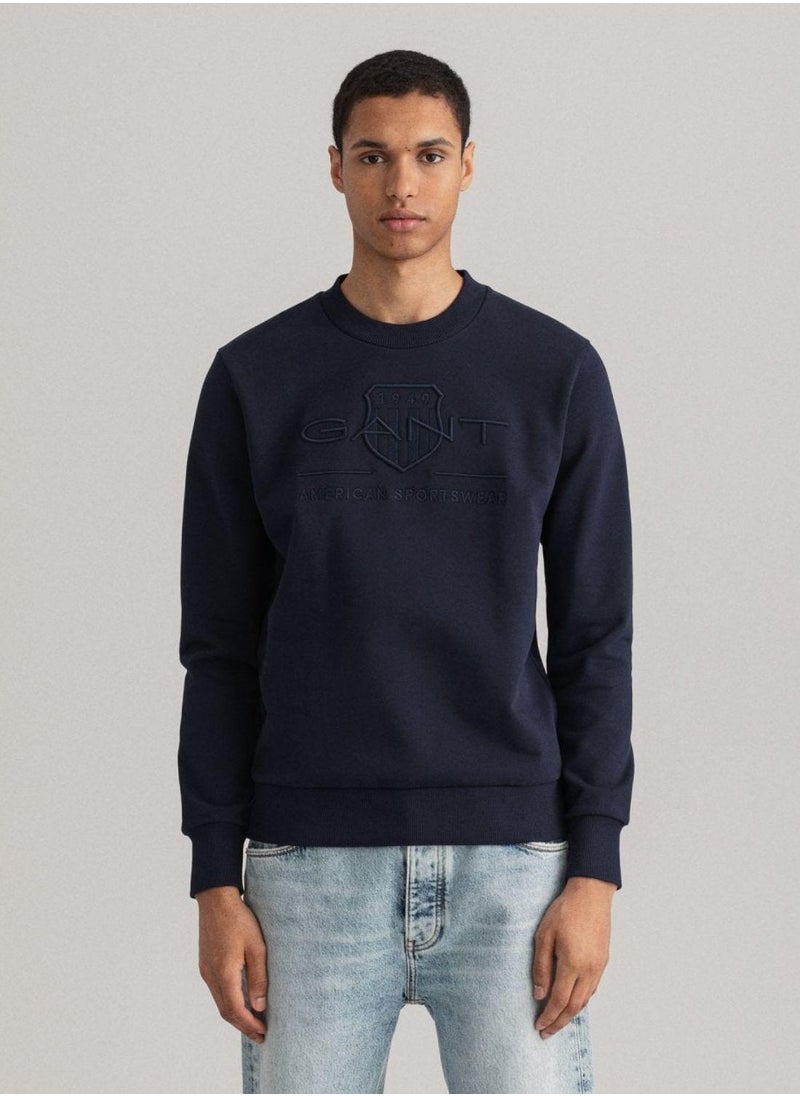 Gant Tonal Shield Crew Neck Sweatshirt