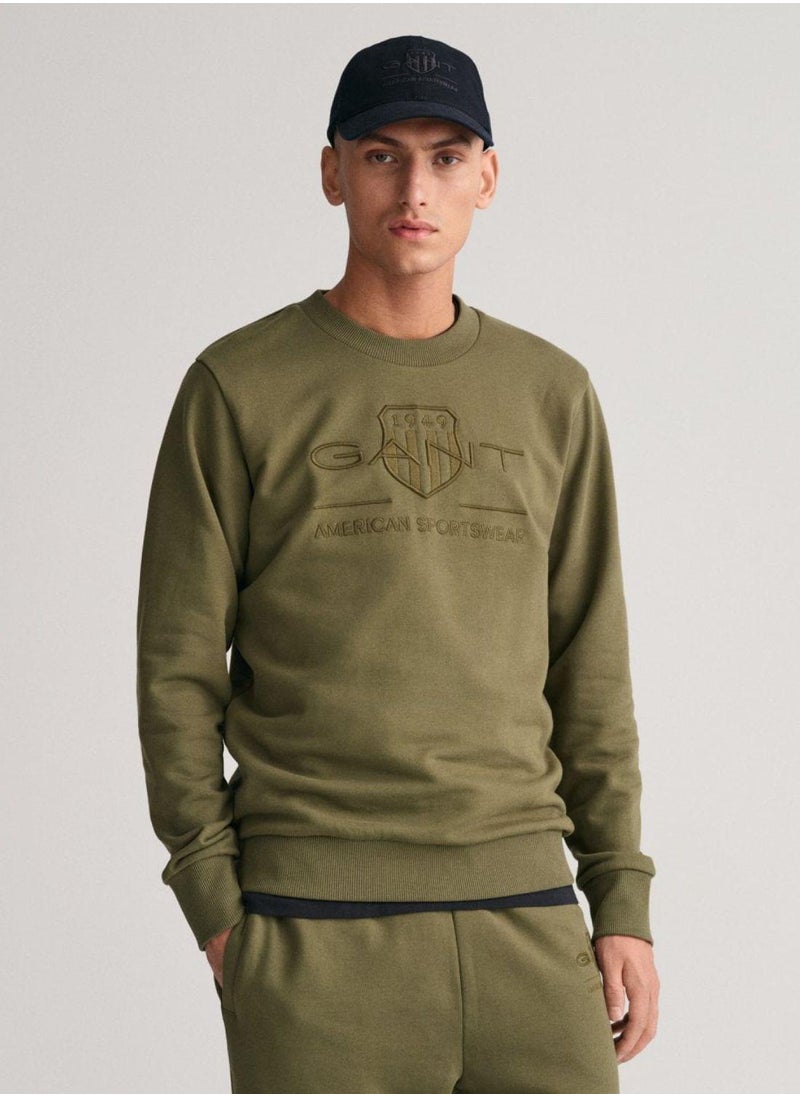 Gant Tonal Shield Crew Neck Sweatshirt