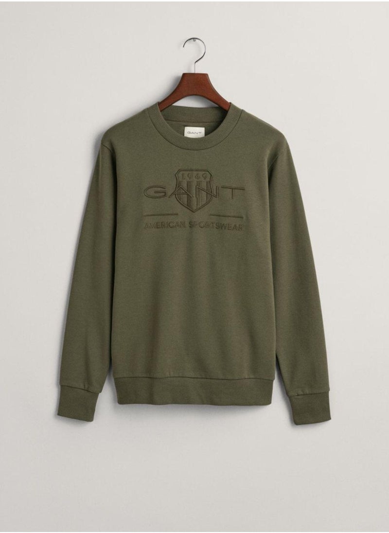 Gant Tonal Shield Crew Neck Sweatshirt